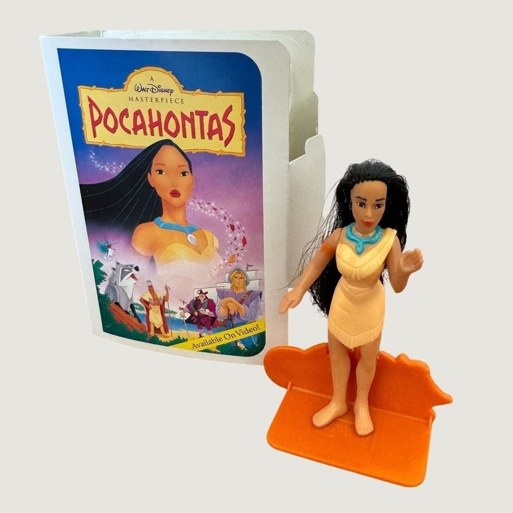 Vintage 1995 Disney Pocahontas McDonalds Happy Meal Toy VHS Case Figure Meeko